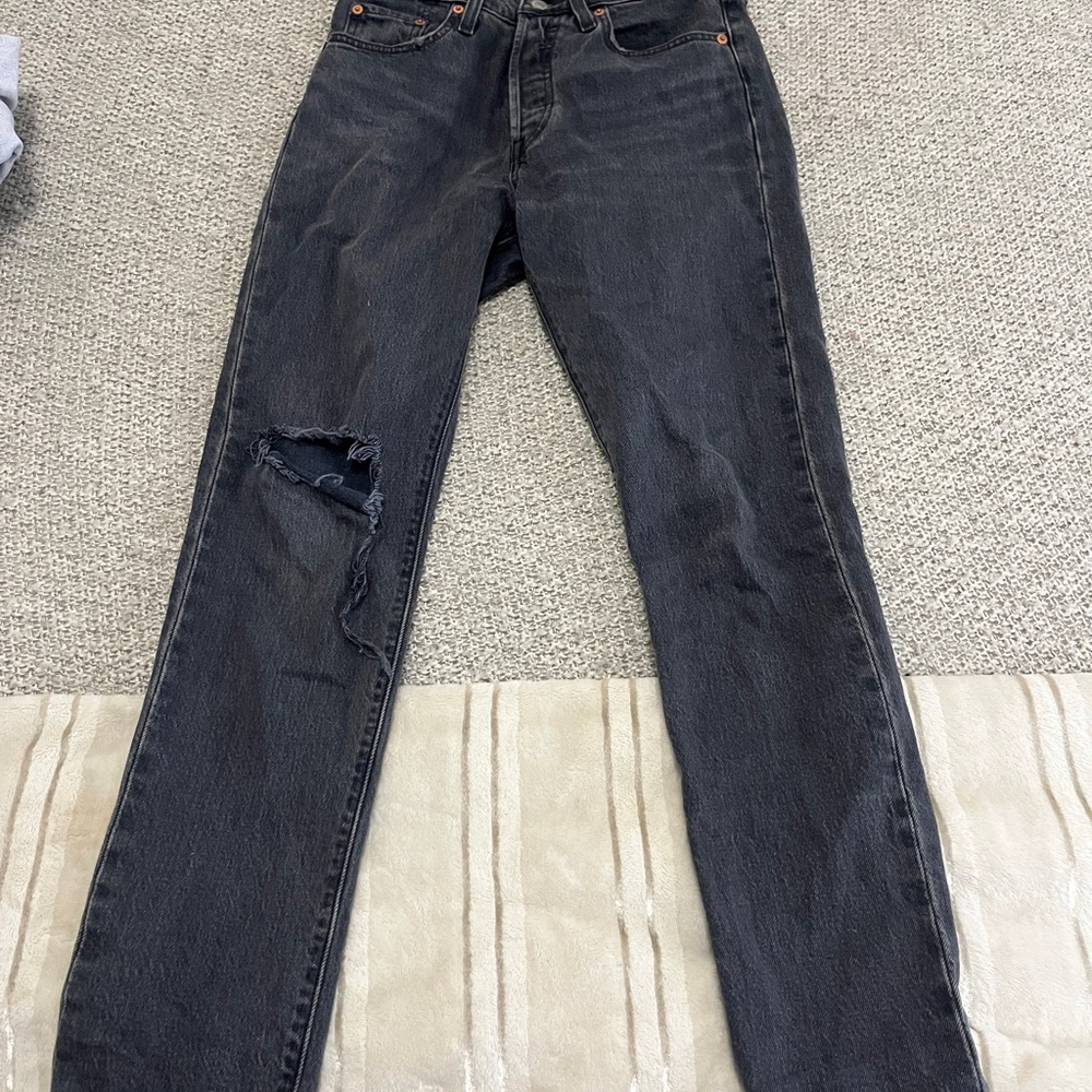 Levi's Black Distressed Jeans